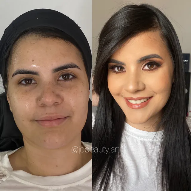 Antes y después: maquillaje de día con acabado luminoso y labios nude