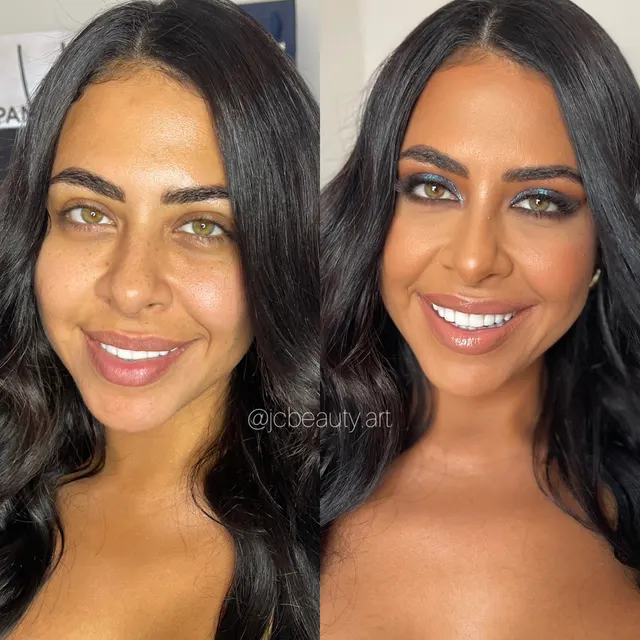 Antes y después: maquillaje luminoso con acabado glow